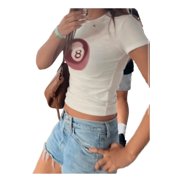 Hvid edikted t-shirt med 8-ball