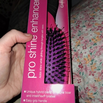 Pink hairbrush with boar bristles