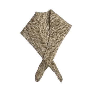 Beige knitted small triangle scarf