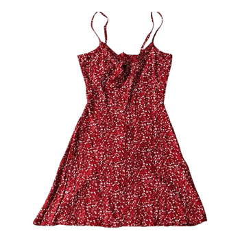 Red floral mini dress