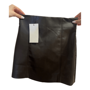 Brown faux leather skirt