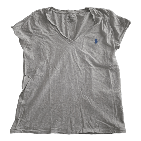 Grey cotton v-neck t-shirt