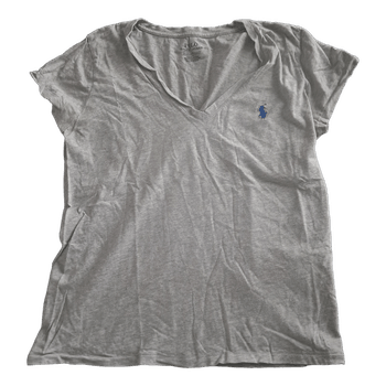 Grey cotton v-neck t-shirt