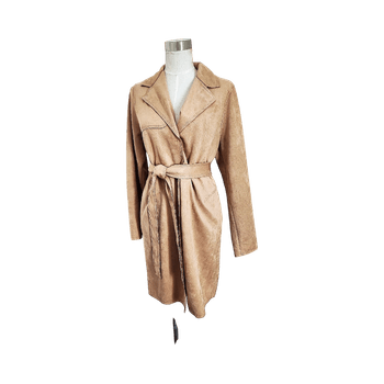 Marina Rinaldi beige suede belted coat
