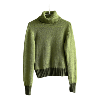Green merino turtleneck sweater