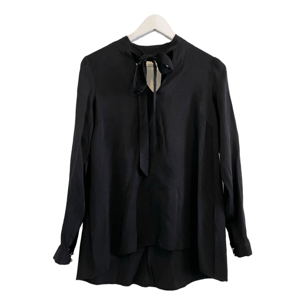 Pitkähihainen musta pusero, rusetti, Dorothy Perkins, koko 36