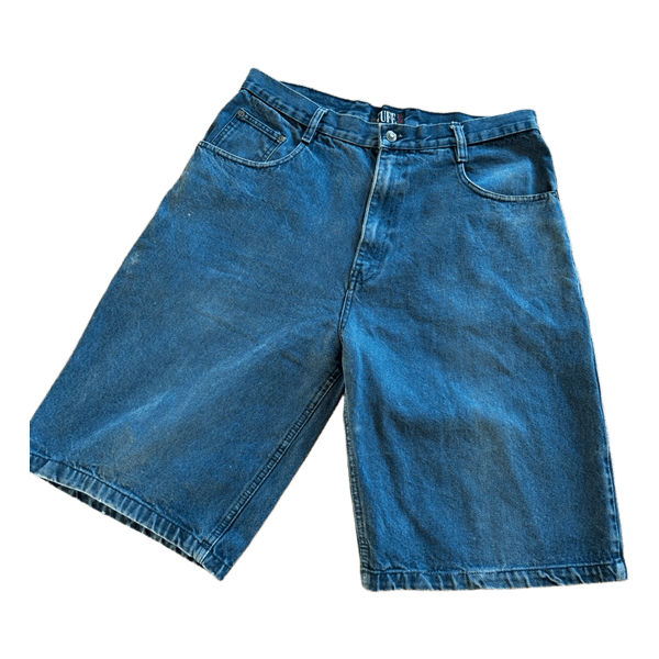 Blå denim shorts