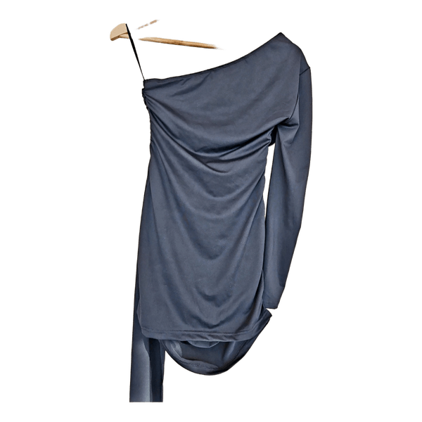 Black one-shoulder dress
