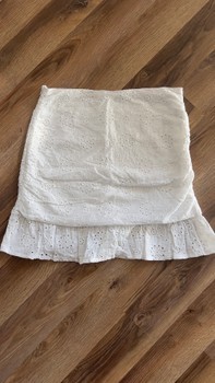White eyelet mini skirt