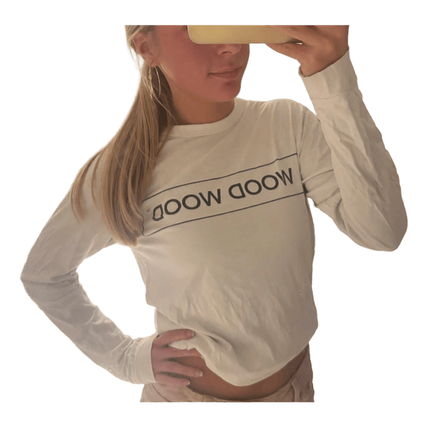 Hvid langærmet t-shirt Wood Wood