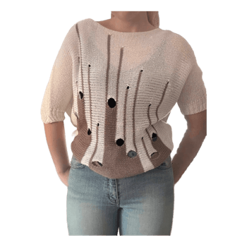 Beige brown knit top