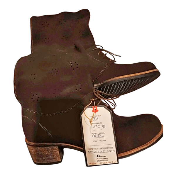 Brown suede ankle boots