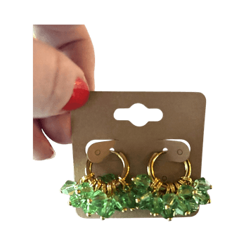 Vihreät kristallirypäs-korvakorut