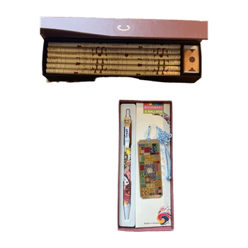  ballpen and bookmark set & pencil and eraser box