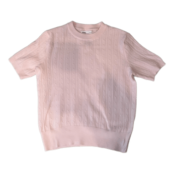Pink cable knit top