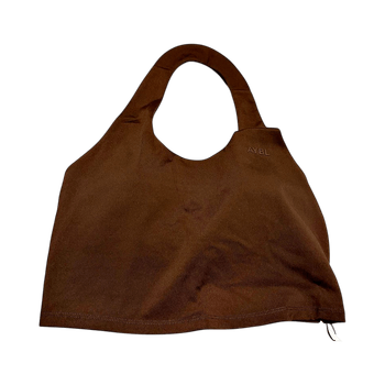 Brown sports crop top