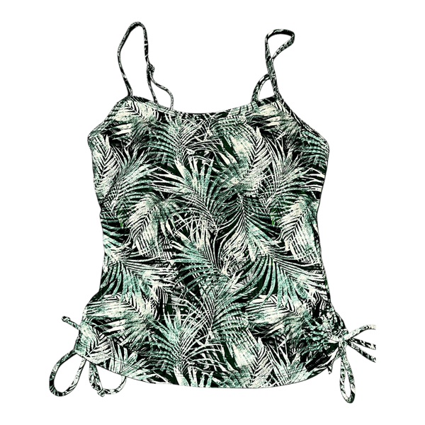 Green palm print top