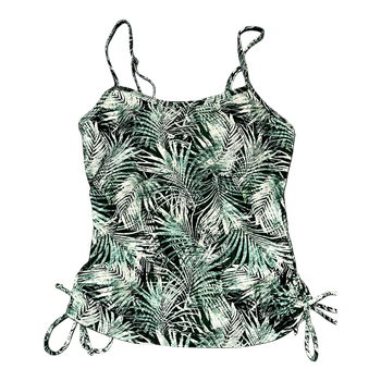 Green palm print top