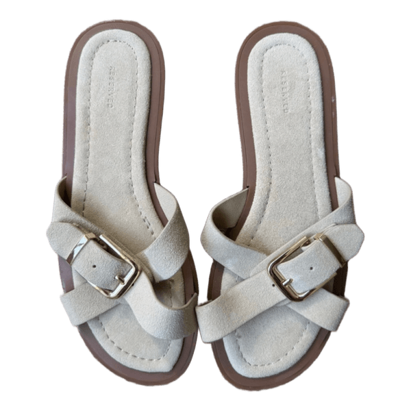 Beige flat sandals