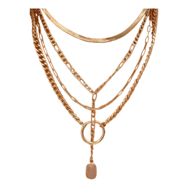 Collier multi-rangs doré
