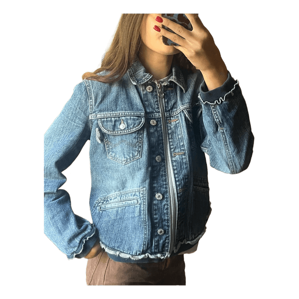 Blå denim jakke