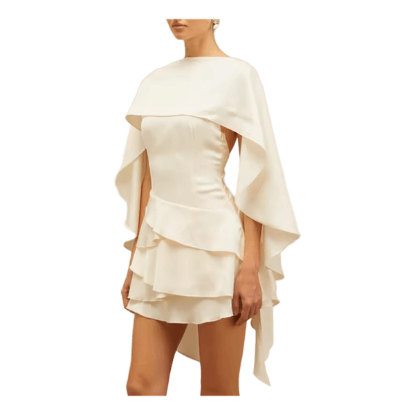 White ruffle mini dress