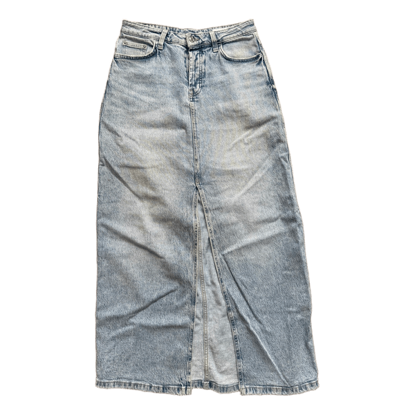 Lyseblå denim nederdel