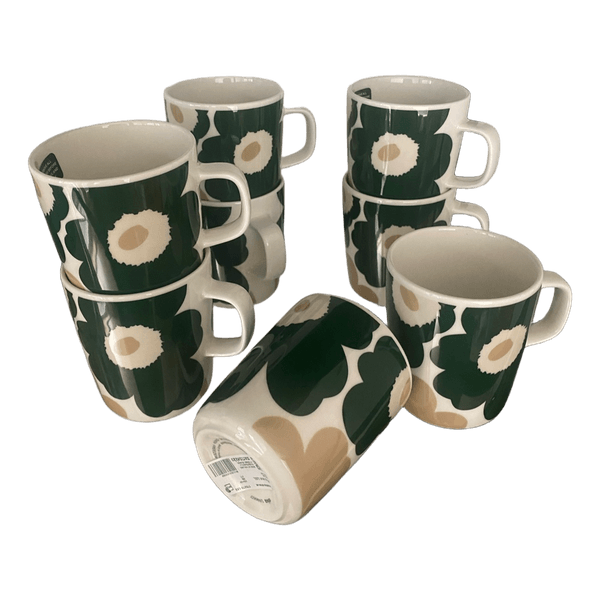 Marimekko Oiva Unikko -mukisetti 8 kpl (2,5 dl) – Uudet, tarralliset