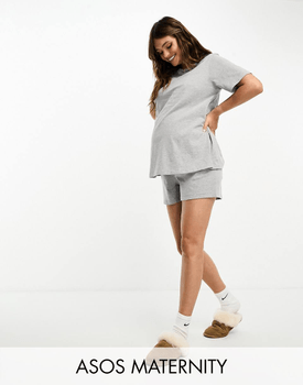 Grey Cotton Pyjama Short
