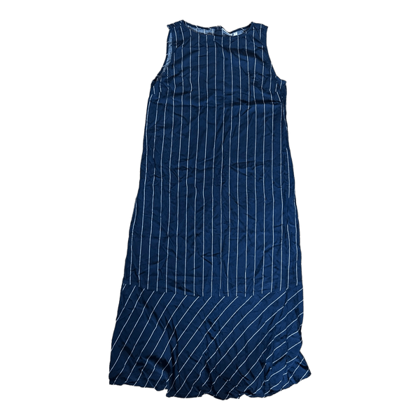 Blue striped sleeveless dress