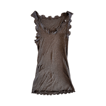 Brown ribbed tank top