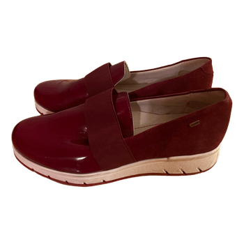 Burgundy patent loafers