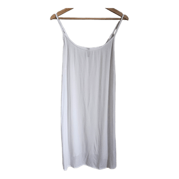 White strap dressPREPAIR White Slip Dress Camisole Linen Blend Adjustable Straps Lined Size M