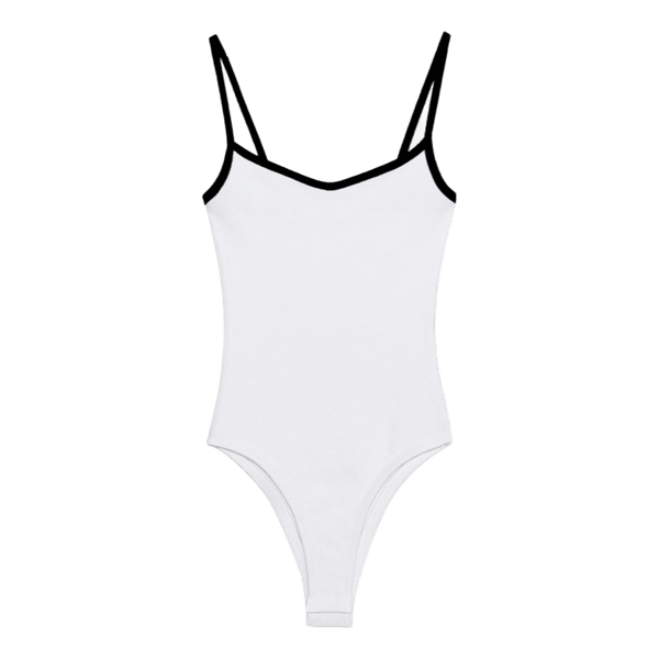 Zara Hvid bodystocking med sorte stropper
