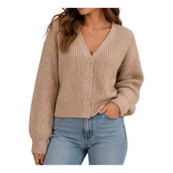 Beige knitted cardigan