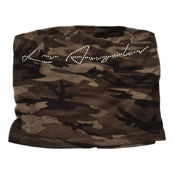 Camouflage rhinestone tube top