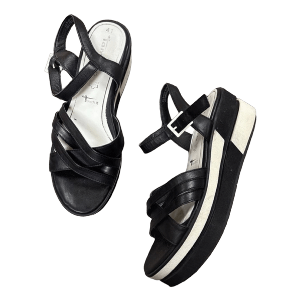 Tamaris black wedge sandals