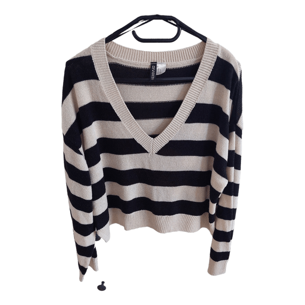 Striped v-neck sweater