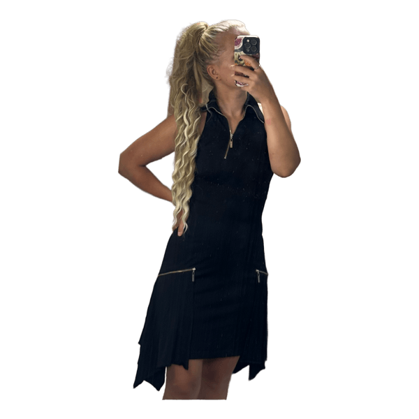 Black zip detail dress