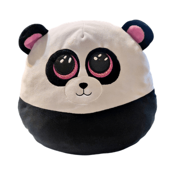 Panda-shaped plush cushion