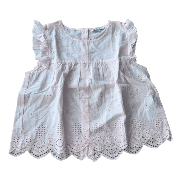 Lyserød broderie anglaise top