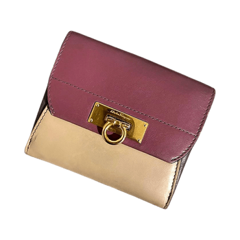 Color-blocked leather wallet