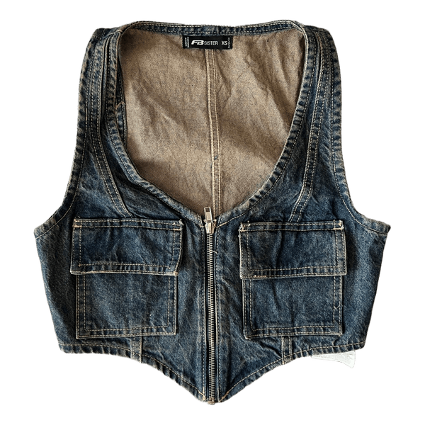 Blue denim vest