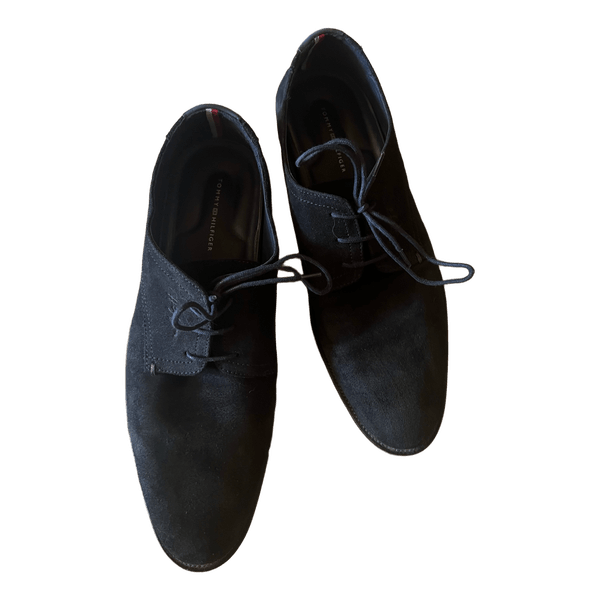 Blue leather formal shoes