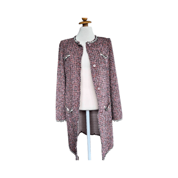 D&G Dolce & Gabbana Multicolor Tweed Coat – Size 34