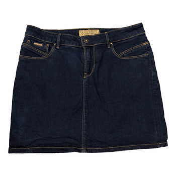 Blue denim mini skirt