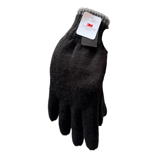 Black knit gloves