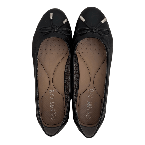 Geox black leather ballerinas
