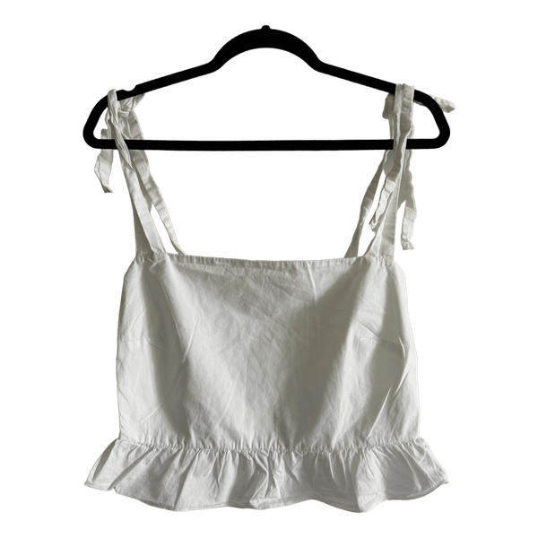 Balta medvilninė crop Top palaidinė