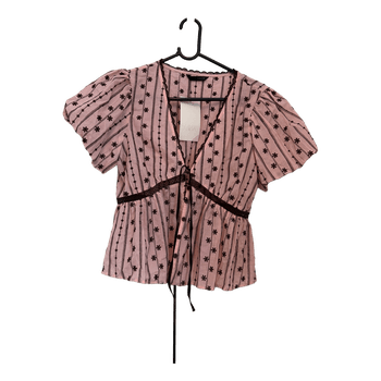 Zara lyserød blomstret top